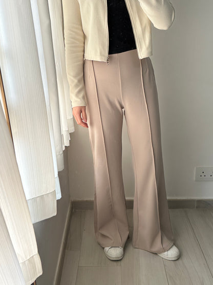 高腰長腿喇叭褲