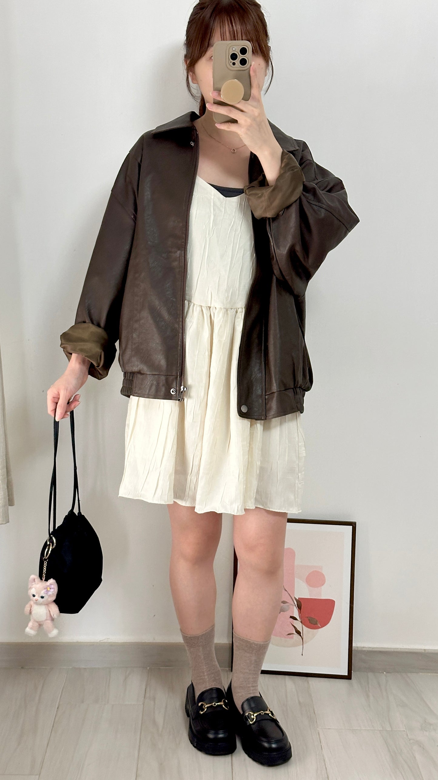 <推介!> Oversized仿皮外套