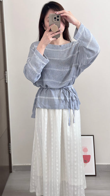 慵懶間條針織衫