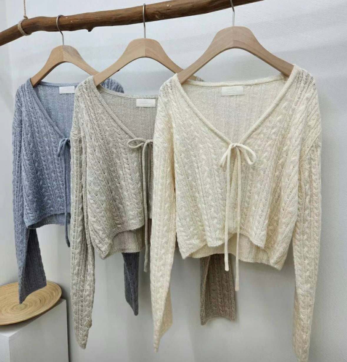 麻花蝴蝶結外套