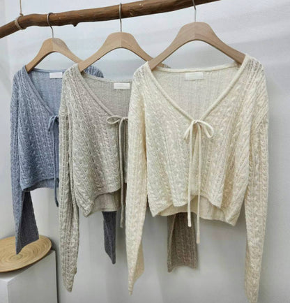 麻花蝴蝶結外套