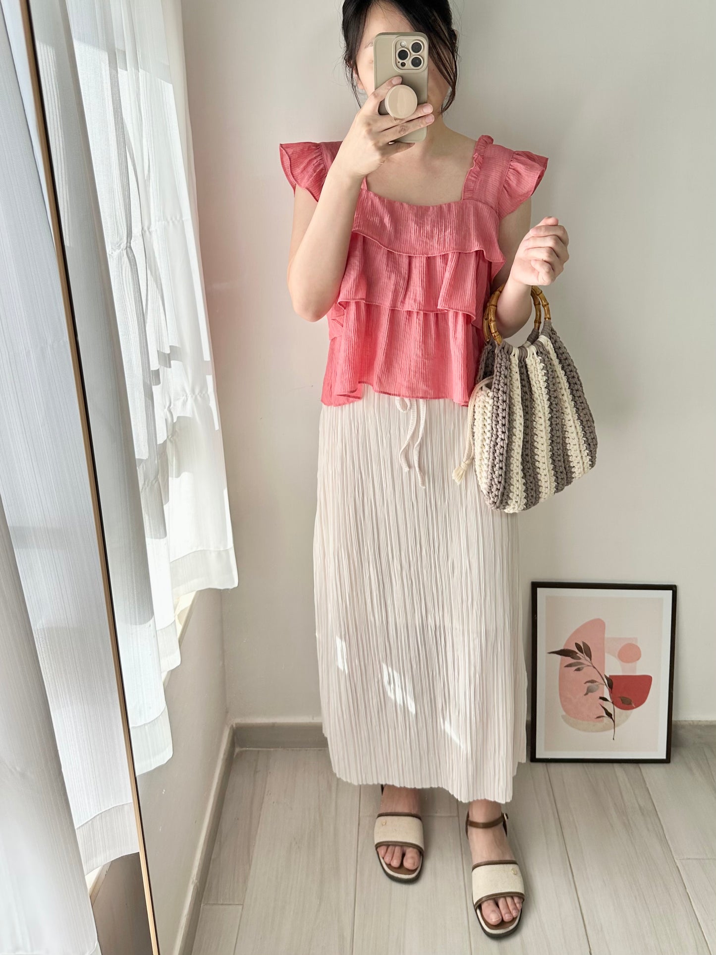 夏日荷葉小飛袖背心