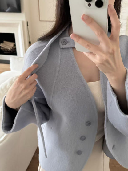 孤形Handmade羊毛外套（連肩帶）