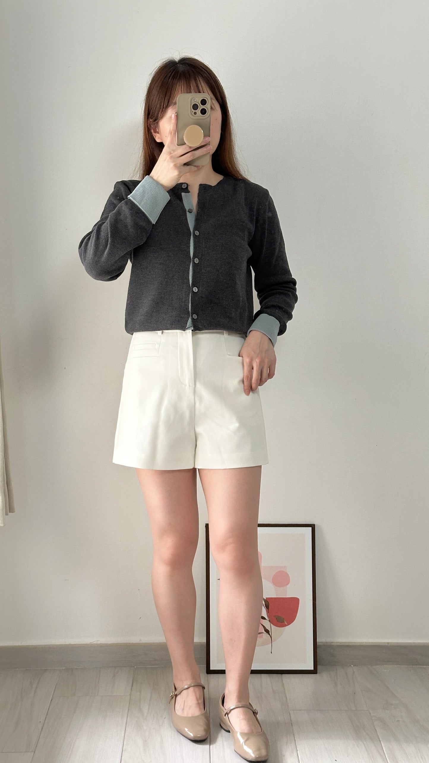 拼色薄針織Cardigan