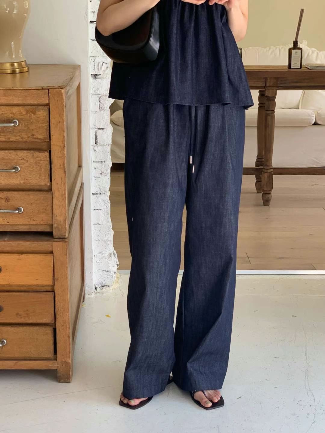 仿牛仔闊褲