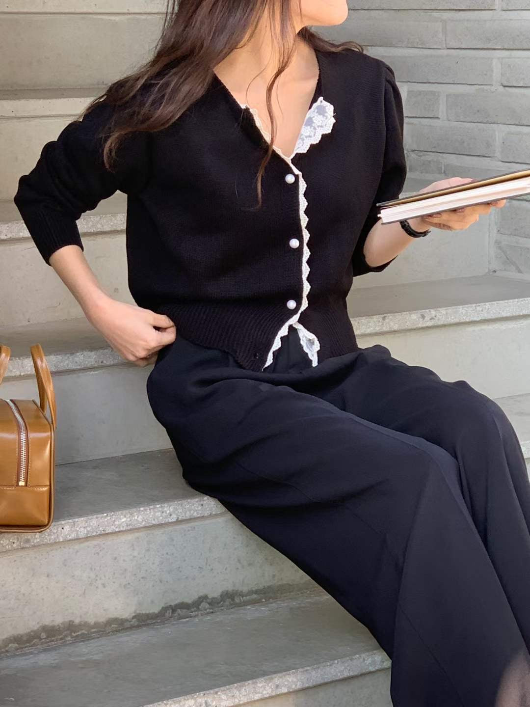 Lace邊針織Cardigan