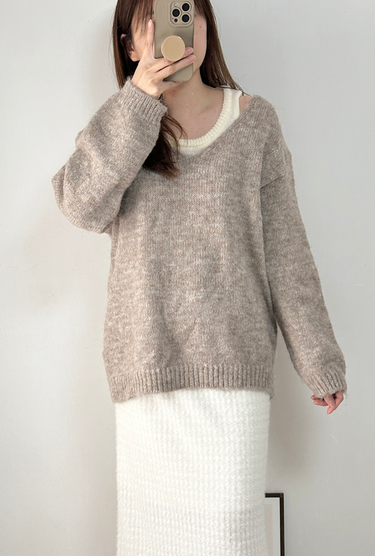 慵懶冷衫背心Set