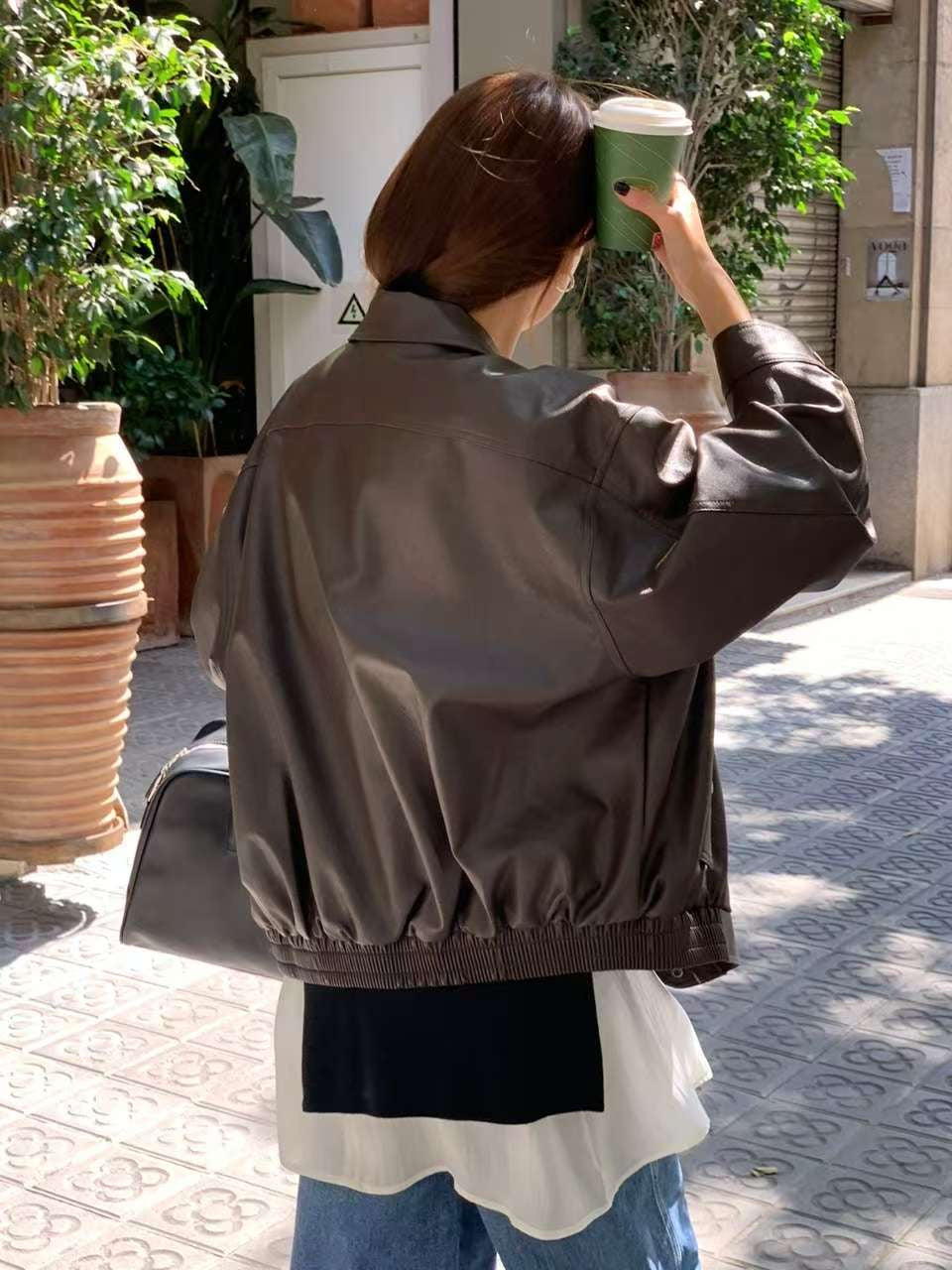 <推介!> Oversized仿皮外套