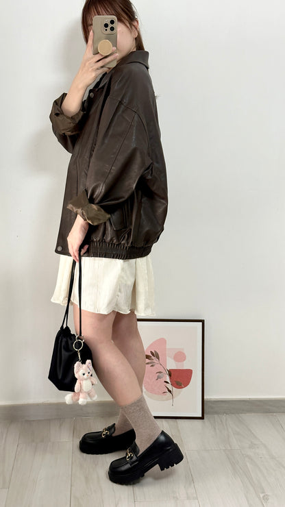 <推介!> Oversized仿皮外套