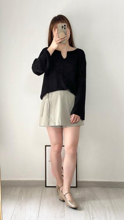 慵懶小V領針織衫