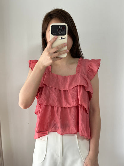 夏日荷葉小飛袖背心