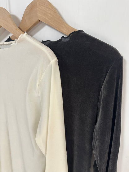Velvet木耳邊上衣