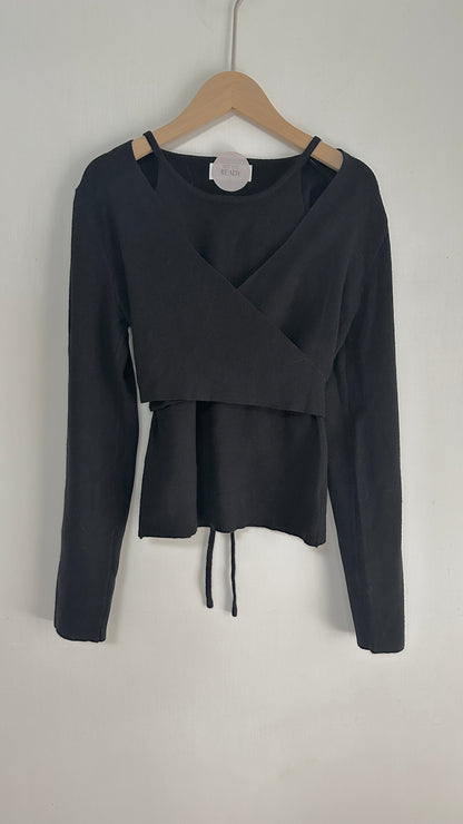 【只售現貨】交疊綁帶上衣