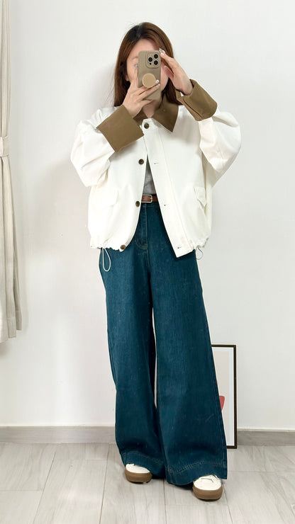 <小瑕疵> 拼色工裝外套