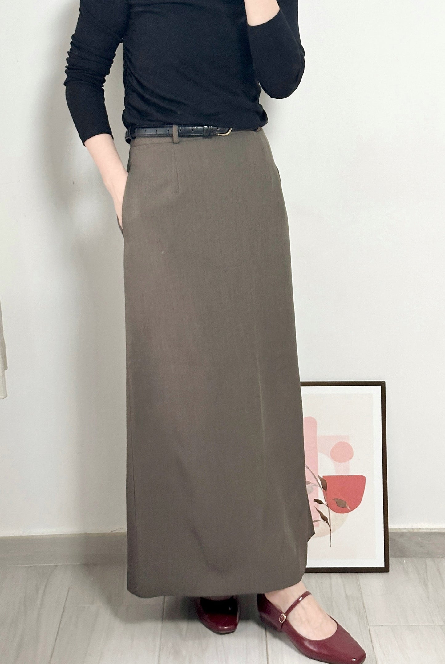 簡約西裝直筒裙