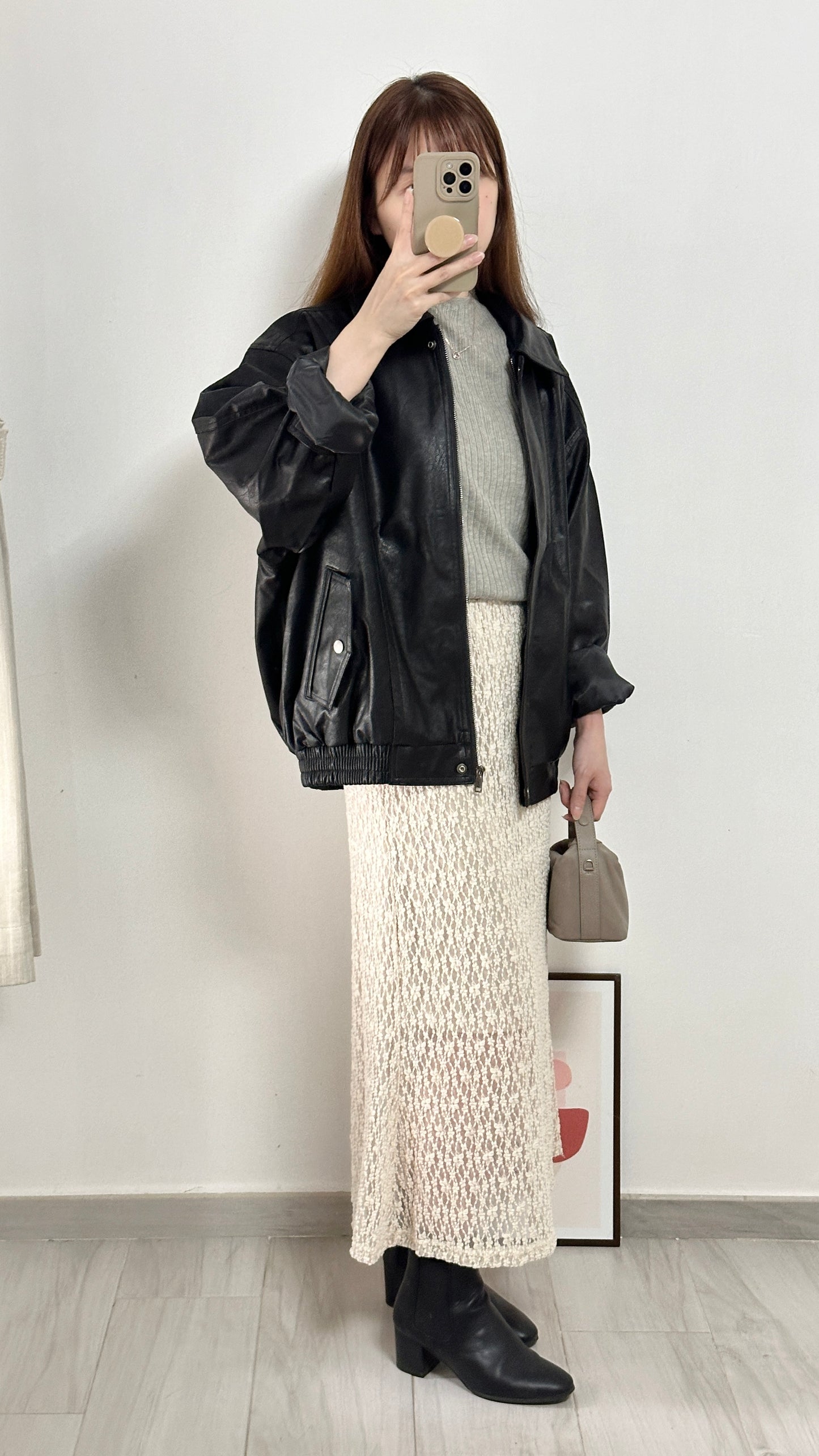 <推介!> Oversized仿皮外套