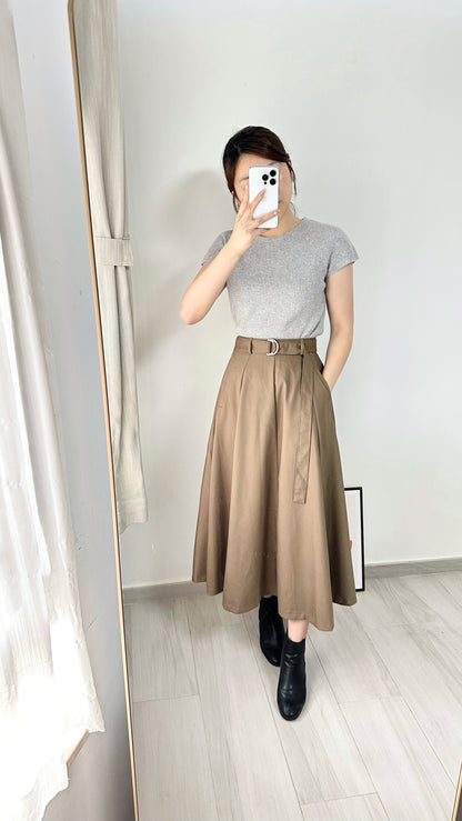 斜口袋腰帶傘裙