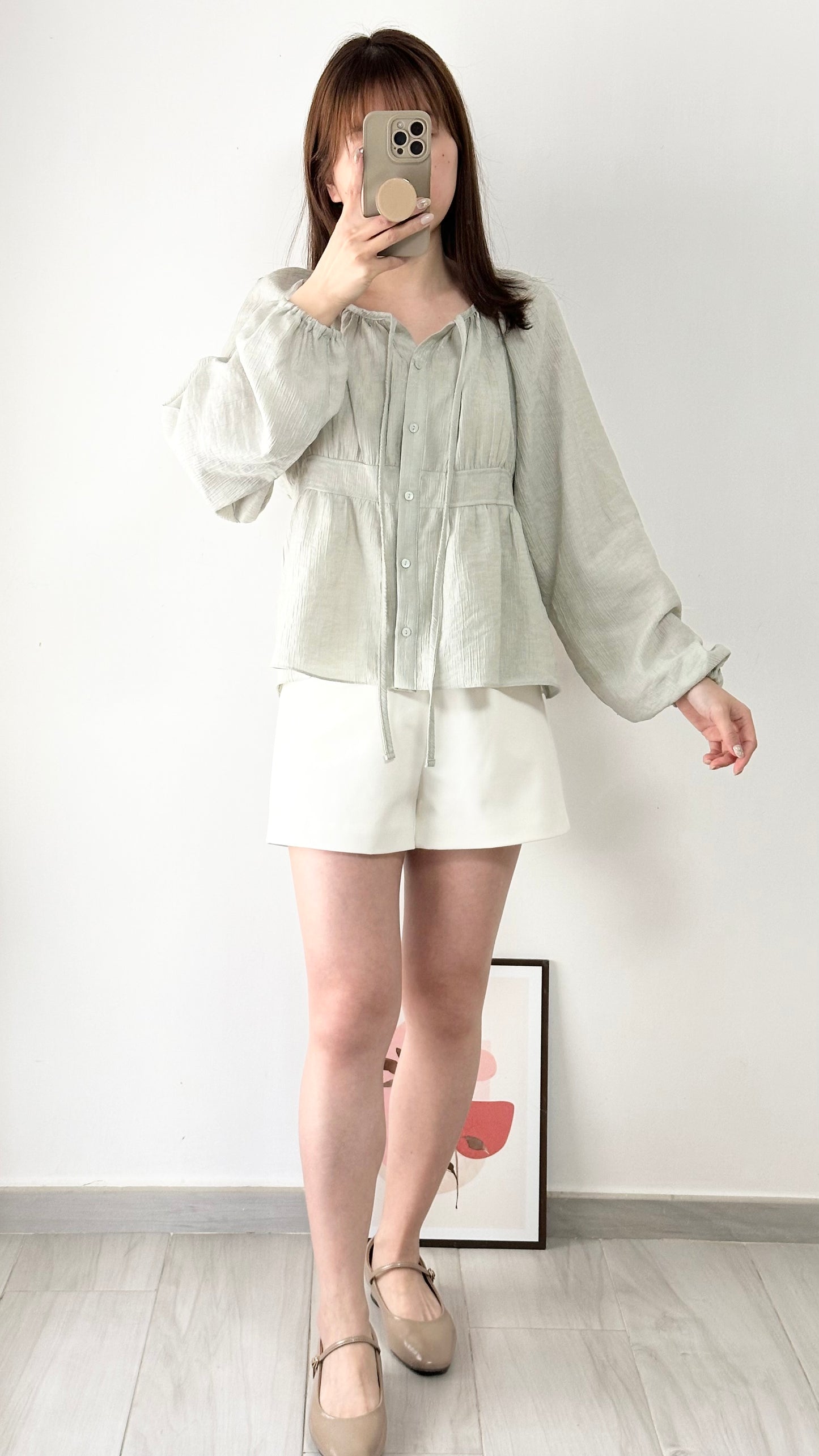 高級絲光綁帶上衣