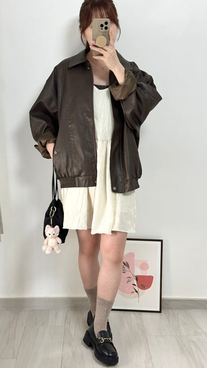 <推介!> Oversized仿皮外套