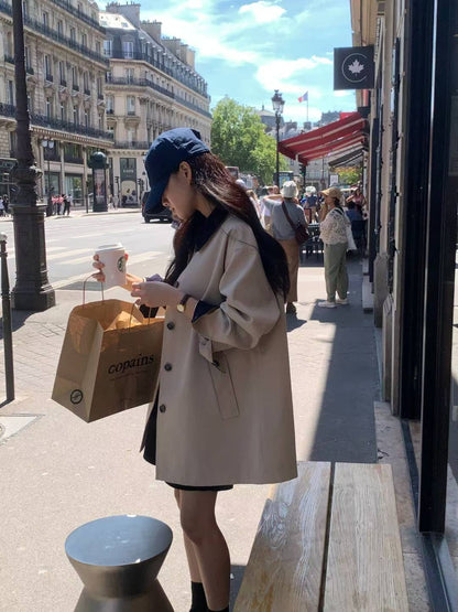 <推推推！> 極美拼色Trench Coat