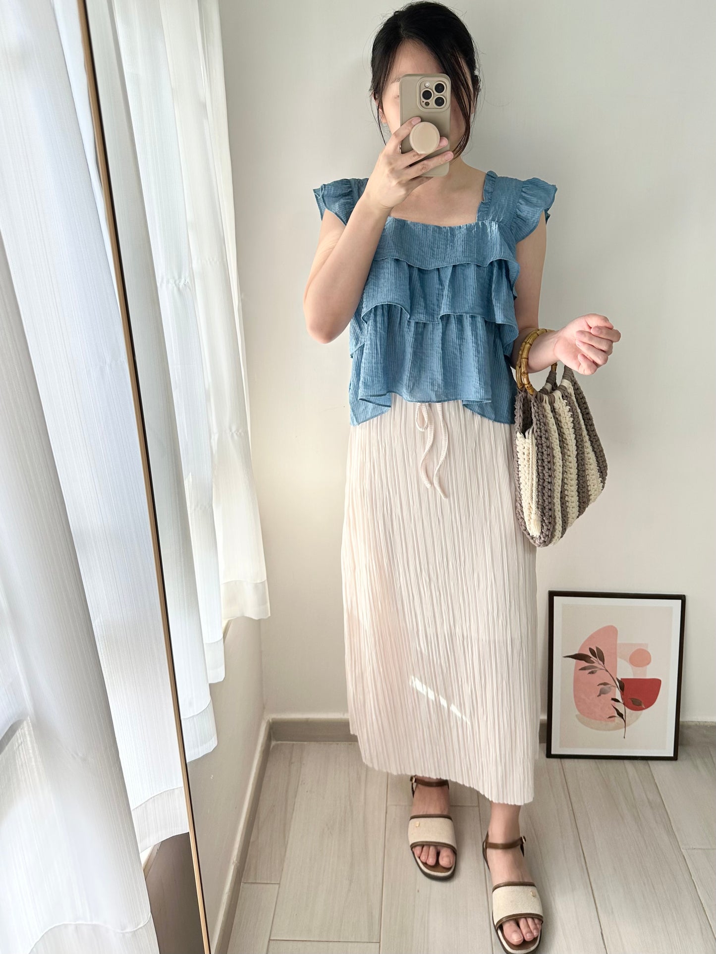 夏日荷葉小飛袖背心