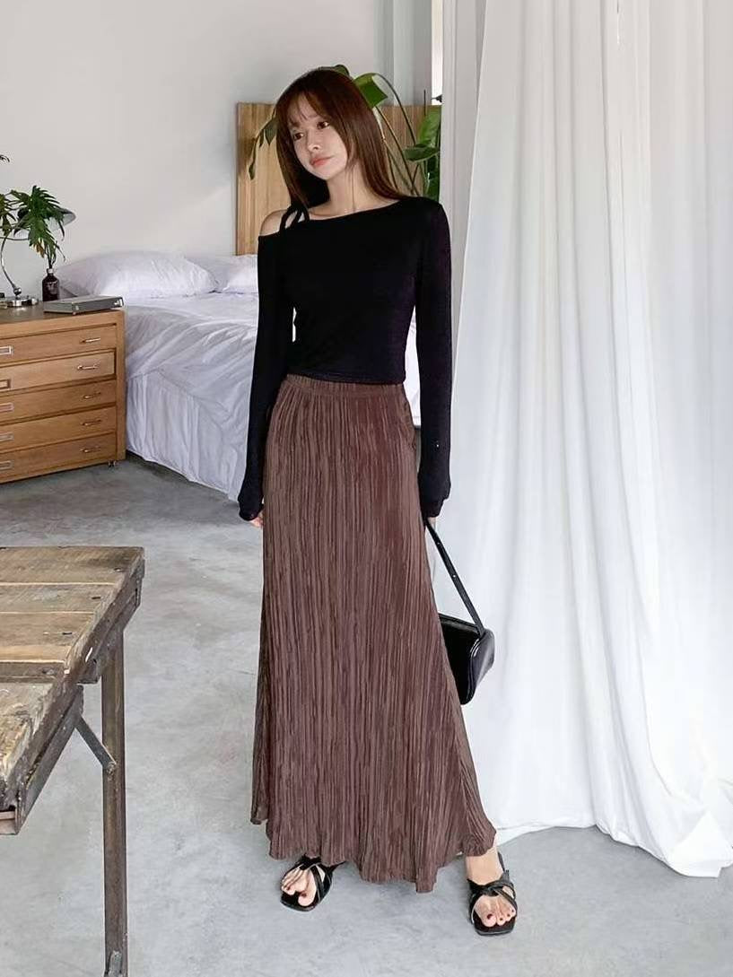 坑紋百搭小魚尾裙