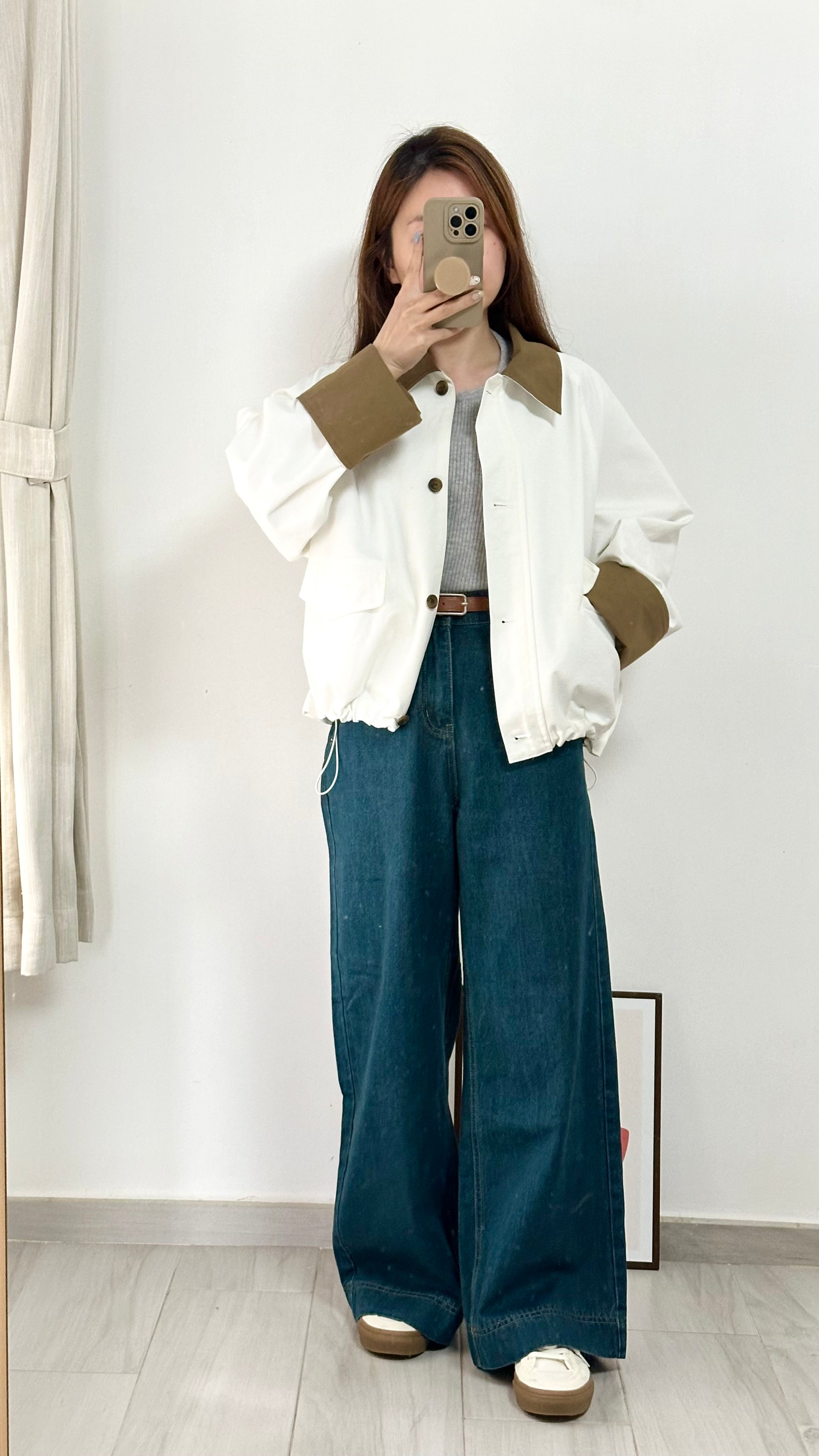 <小瑕疵> 拼色工裝外套