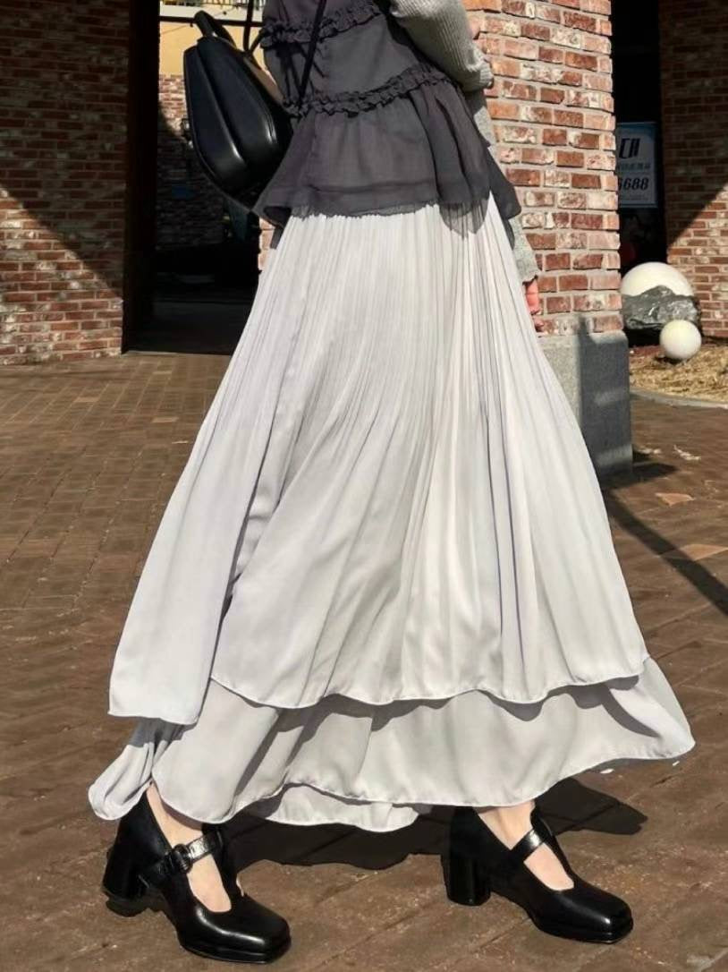 雙層百褶半身裙