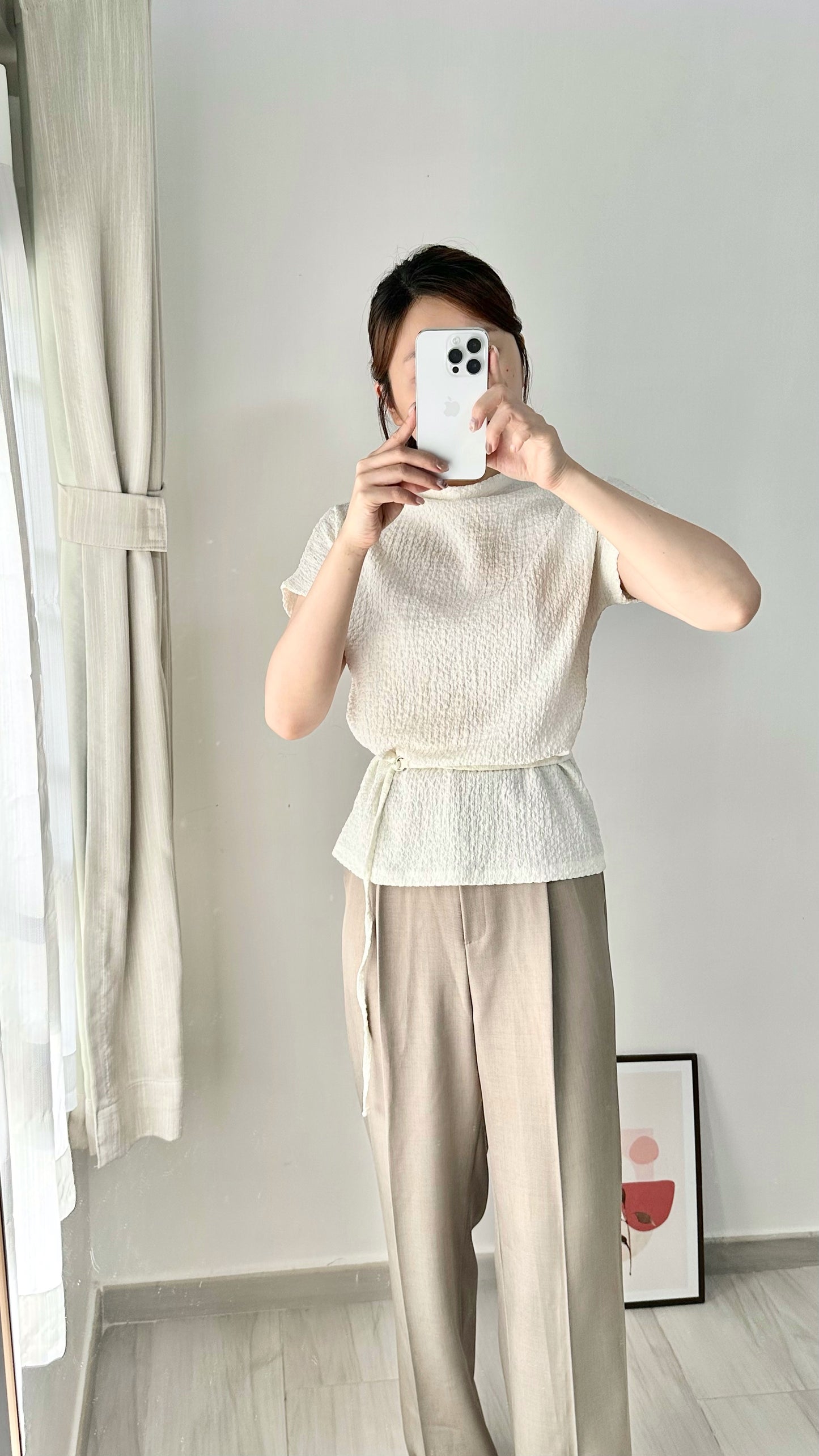 紋理半高領上衣