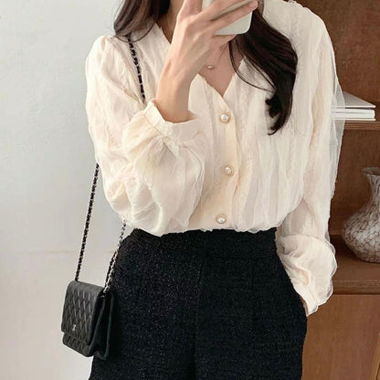 V領波浪Lace恤衫