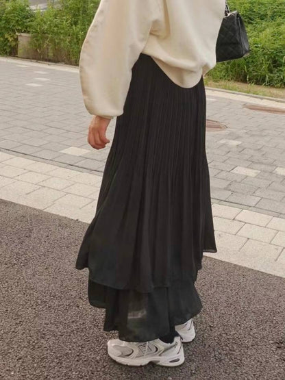 雙層百褶半身裙