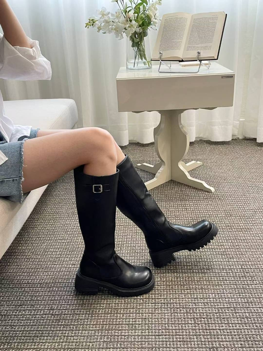 厚底中線長Boot
