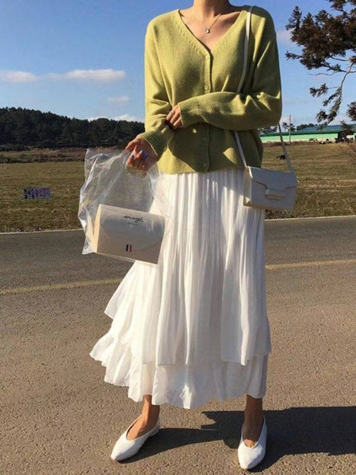 雙層百褶半身裙