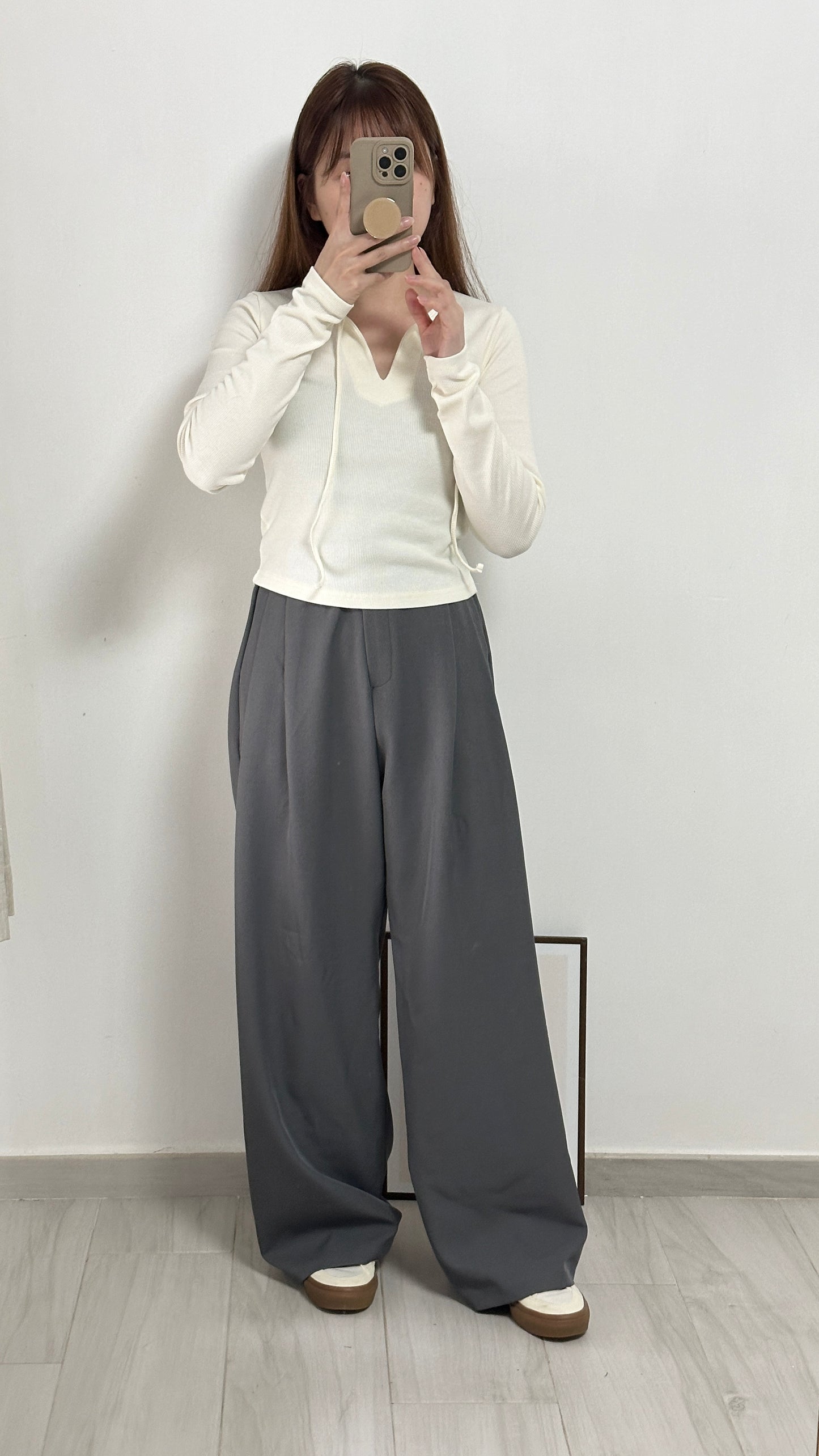 垂感皺褶闊西褲