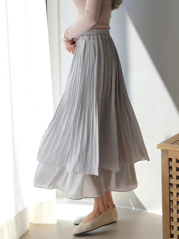 雙層百褶半身裙