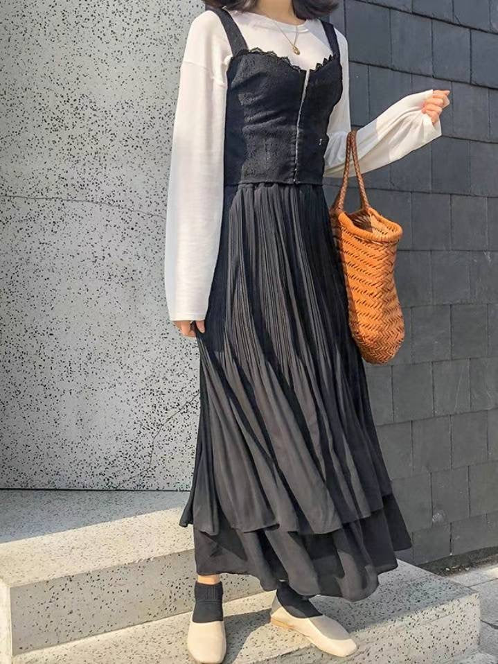 雙層百褶半身裙