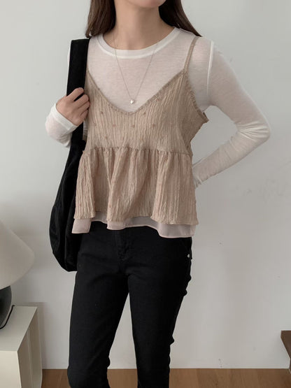 雙層飄逸外搭背心