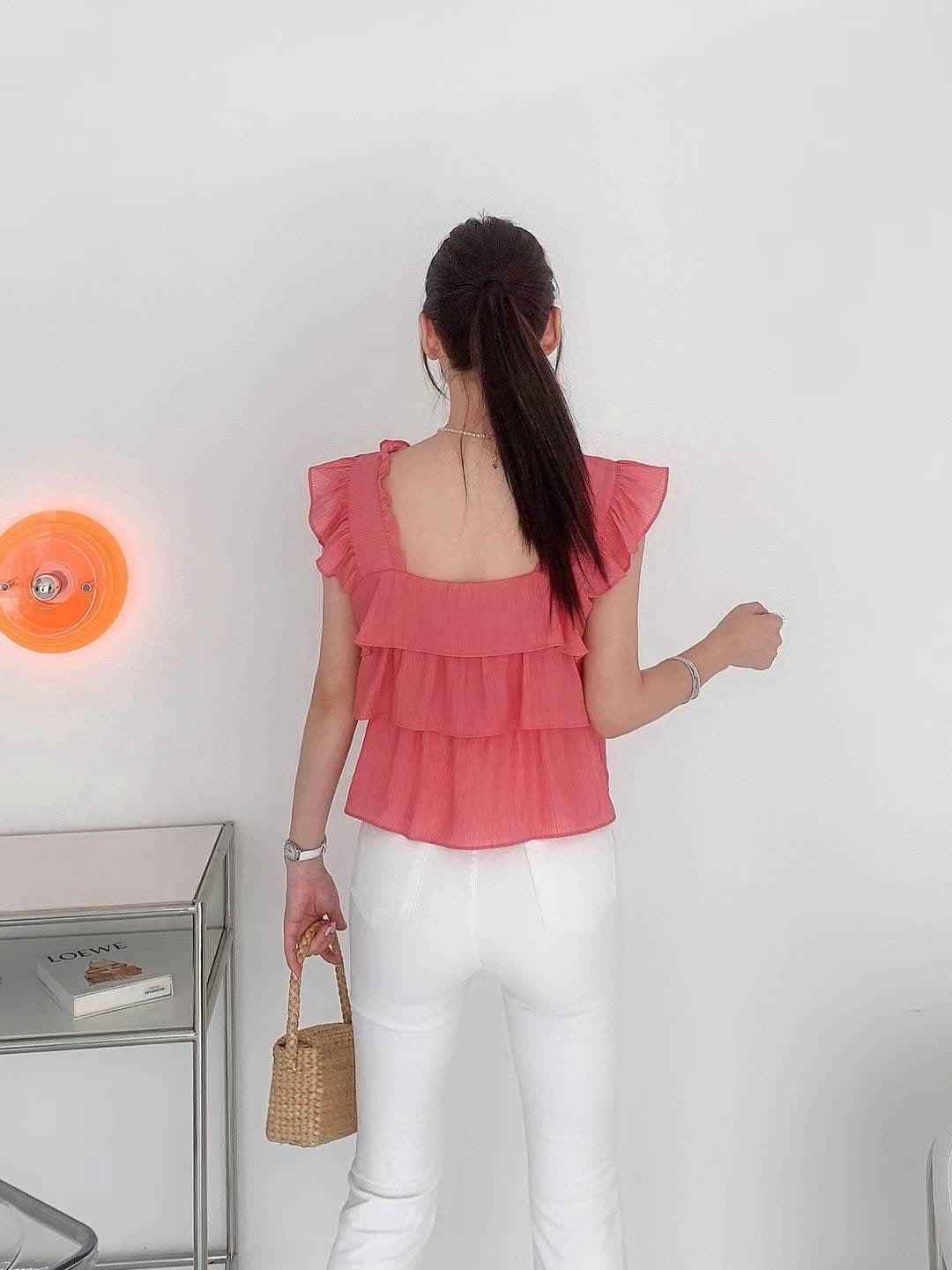 夏日荷葉小飛袖背心