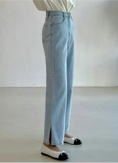 側開叉牛仔闊褲