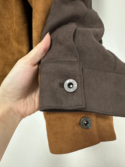 復古鈕扣麂皮外套