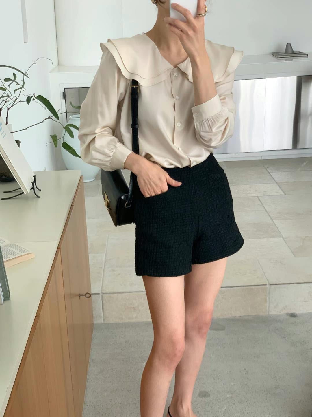 交織暗格紋短褲