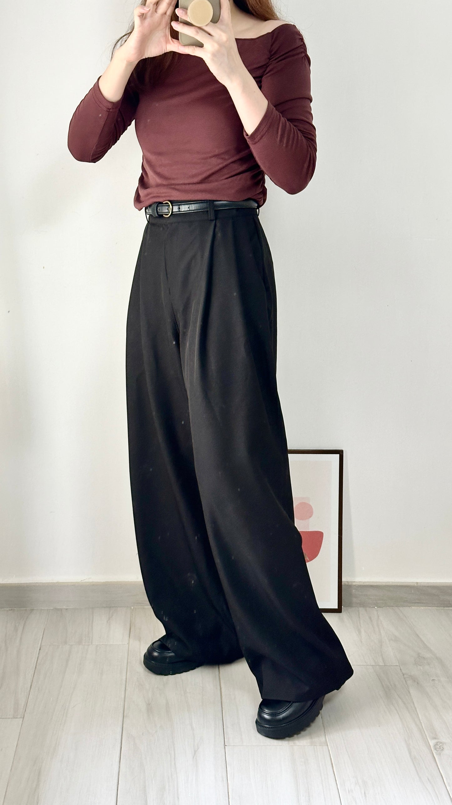 垂感皺褶闊西褲