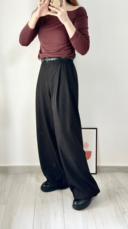 垂感皺褶闊西褲