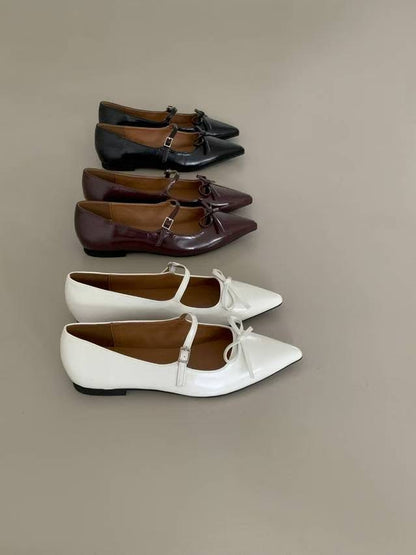 尖頭蝴蝶結平底鞋