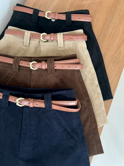 <神褲推介>連Belt燈芯絨短褲