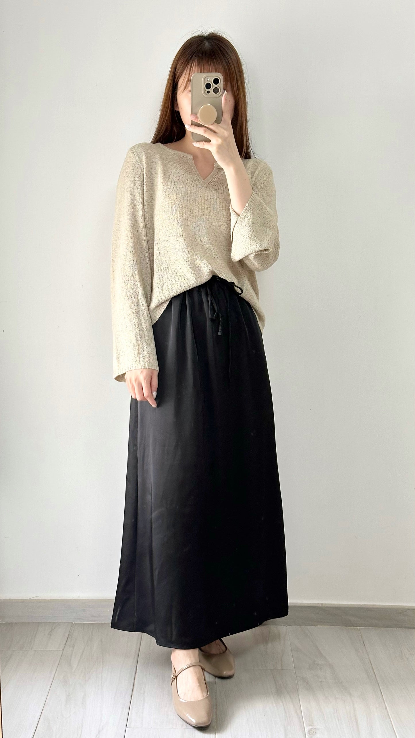 慵懶小V領針織衫