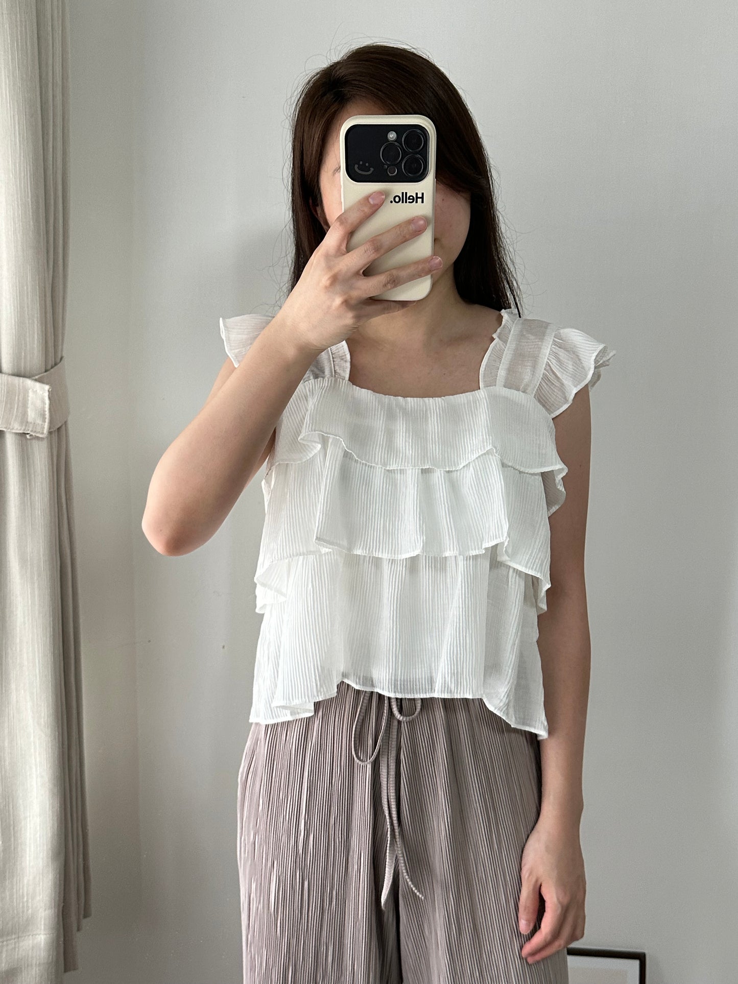 夏日荷葉小飛袖背心