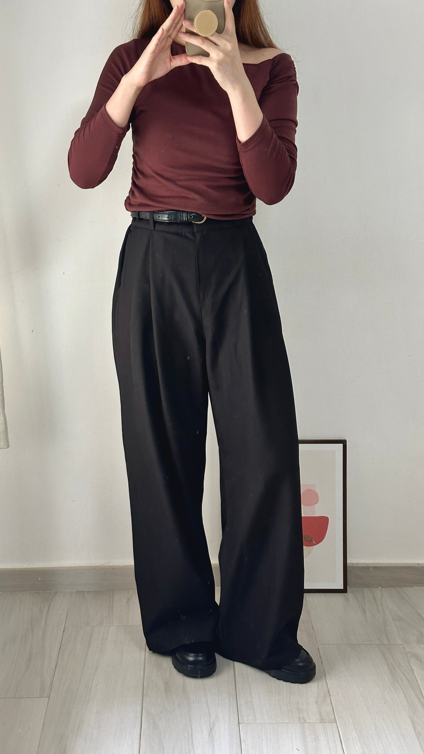 垂感皺褶闊西褲