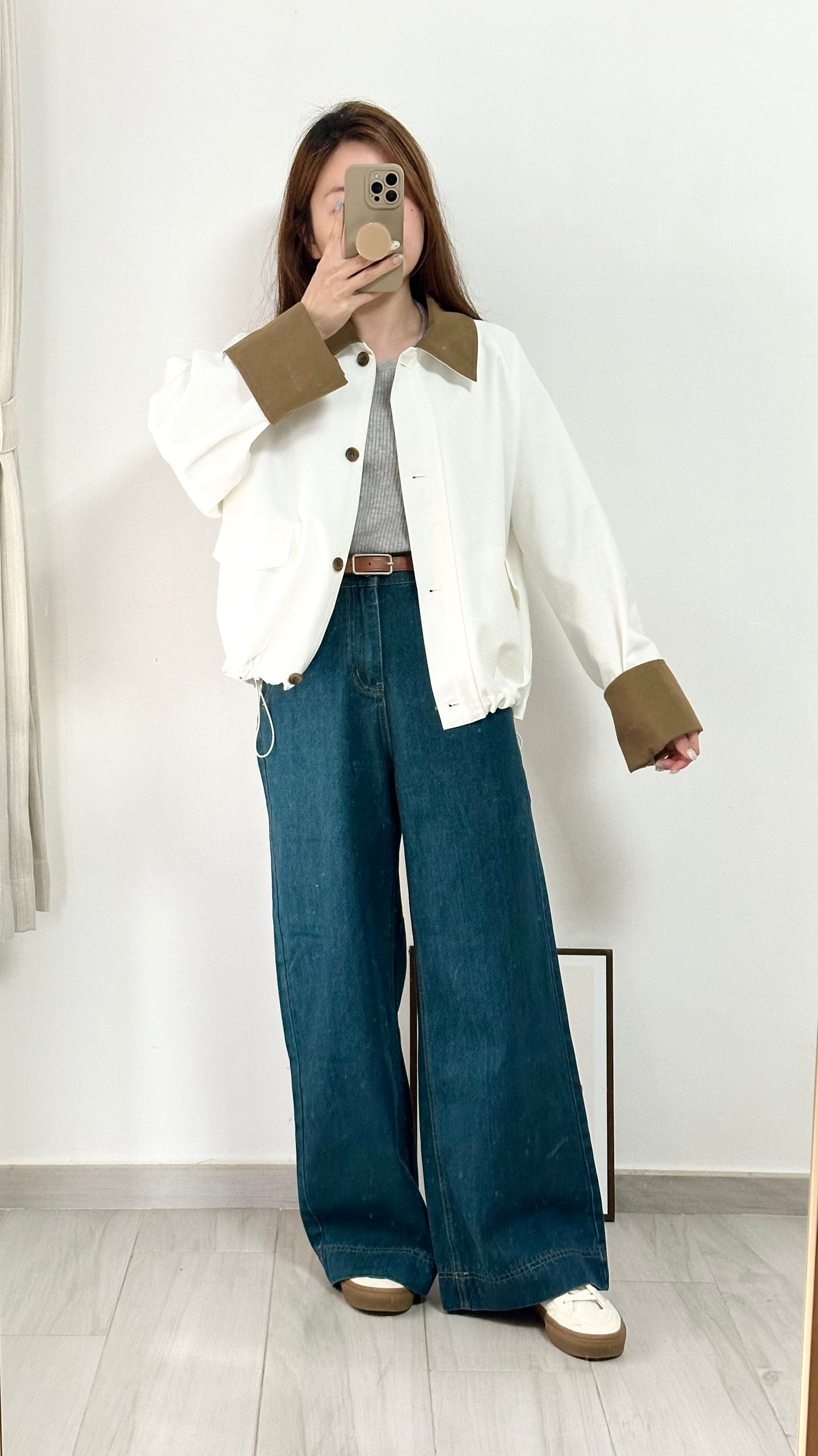 <小瑕疵> 拼色工裝外套