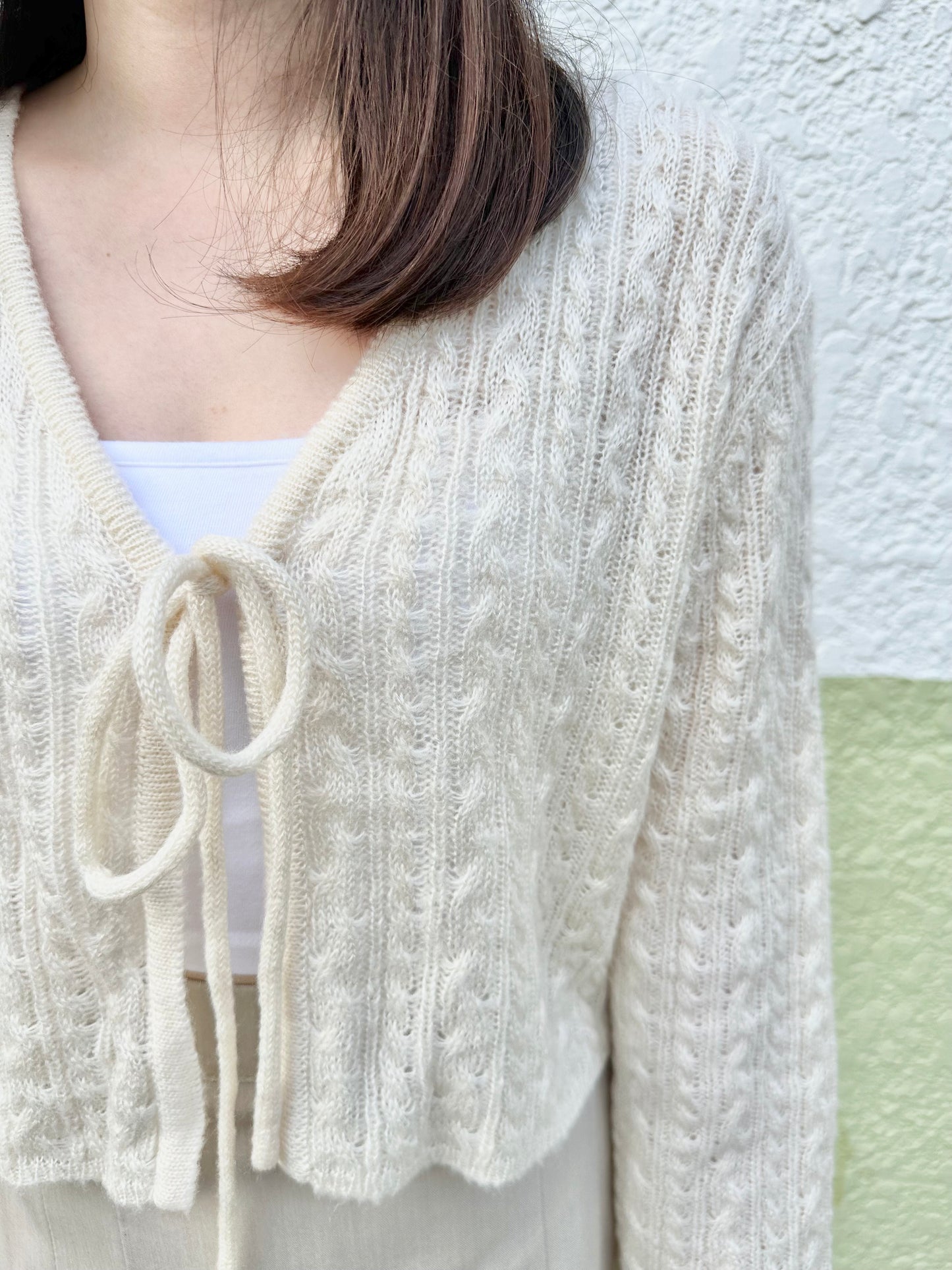 麻花蝴蝶結外套